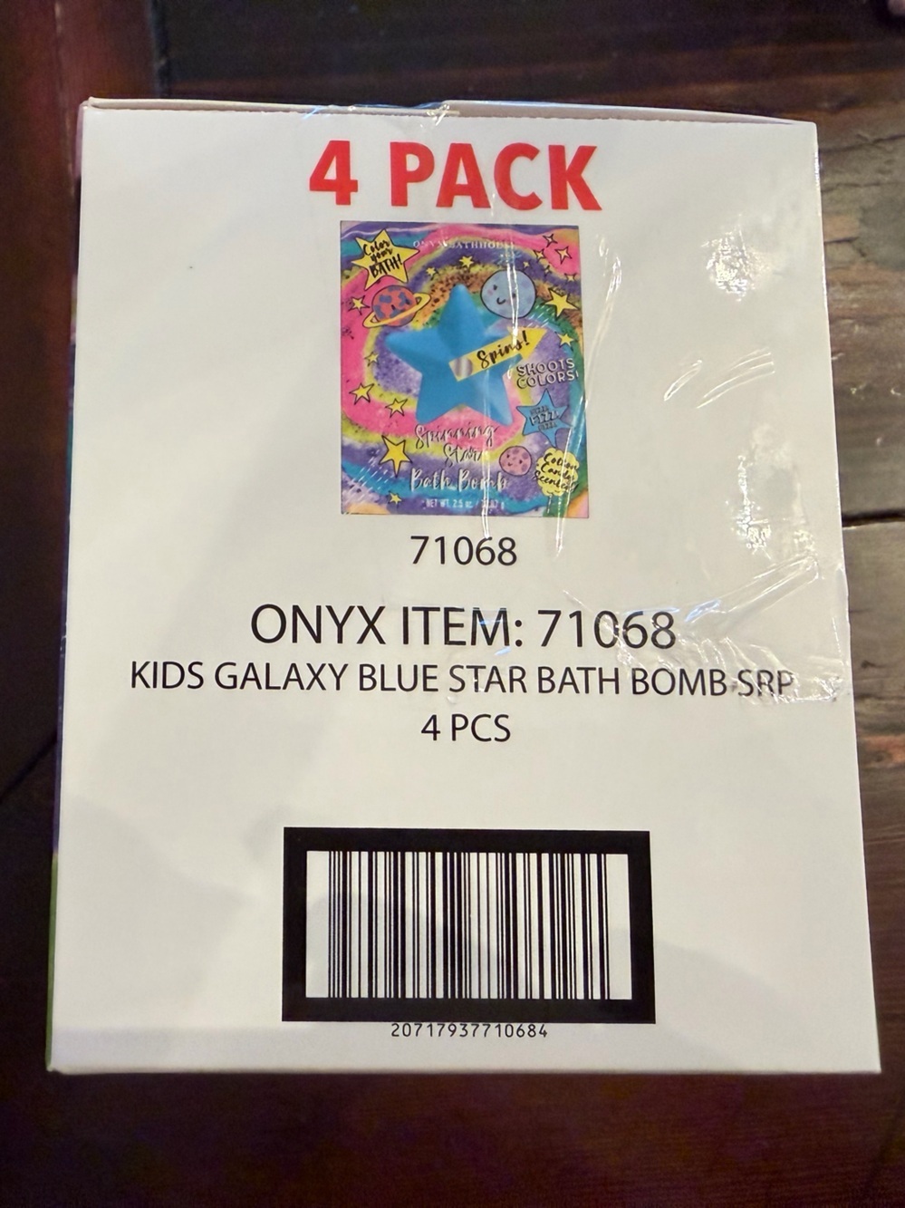 Onyx Bathhouse Spinning Star Bath Bomb Cotton Candy Scent 4 Pack in Display Box - Picture 3 of 8